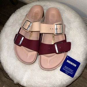 NWT | Arizona Split Nubuck Leather Maroon | Birkenstock